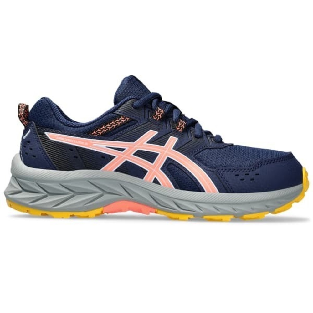 Big Kids Size 5- ASICS Pre Venture 9 GS Navy/Yellow Running Shoes Sneakers NEW